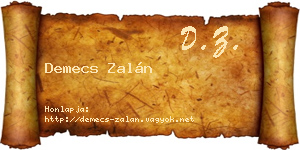 Demecs Zalán névjegykártya